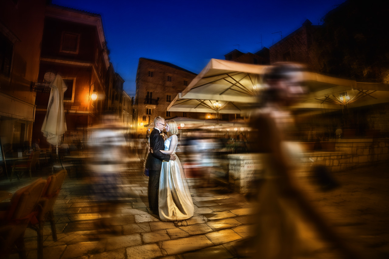 Plener ślubny w Chorwacji - zdjęcie nocą